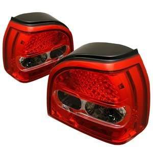    93 98 Volkswagen Golf Red/Clear LED Tail Lights Automotive