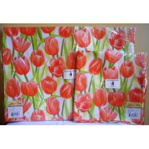  Rose Tree Spring Tulip Pink Placemats & Napkin   Set of 4 