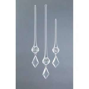   18 Clear Glass Crystal Drop Finial Christmas Ornaments: Home & Kitchen