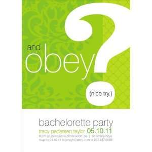  And Obey? Invitation   Green