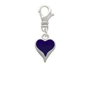  Small Long Purple Heart Clip On Charm: Arts, Crafts 