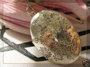Elegant Hmong Miao Silver Oval Picture Locket Necklace  