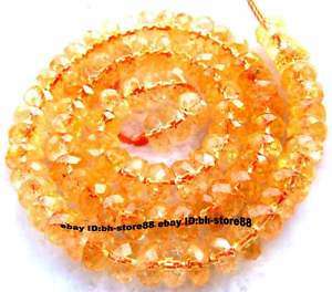 4x8mm Natural Citrine Roundel faceted gemstone Beads15  