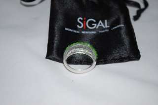 New Sterling Silver Green Pave Crystal Ring David Sigal  