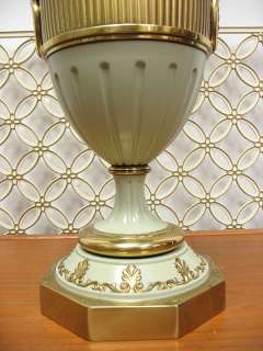 Vintage Hollywood Regency Stiffel Celadon Urn Table Lamp Mid Century 