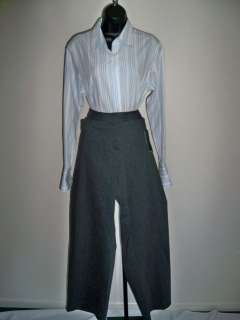   CHARCOAL FLAT FRONT STRAIGHT LEG STRETCH TAILORED PANT 16 NWT CLASSY