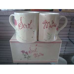 SOUL MATES COFFEE MUGS 2 THAT FIT TOGETHER NEW IN BOX
