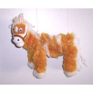  Horse Yarn Puppet Marionette   Tan/White Paint/Pinto 