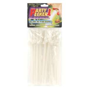  Party Pecker Sipping Straws Glow In The Dark (10pc Bag 