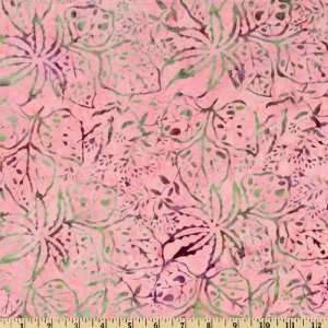  43 Wide Batik Star Flower Pink Fabric By The Yard: Arts 