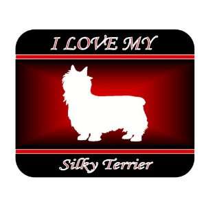  I Love My Silky Terrier Dog Mouse Pad   Red Design 