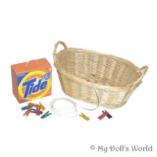   laundry detergent box , clothes line , and tiny clothes pins