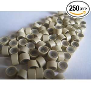  250 PCS 5mm Blonde Silicone Lined Micro Links Rings Beads 