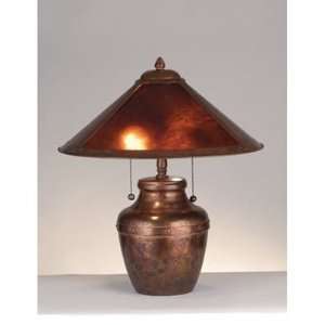  MY 77774   Meyda Tiffany 19in H Amber Mica Table Lamp 