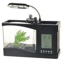 USB Mini LCD Desktop Fish Tank Aquarium Timer Clock Alarm temperature 