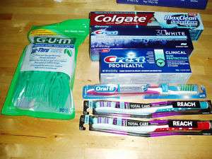 26 NEW TOOTHBRUSH Toothpaste FLOSSER Reach ORAL B Crest COLGATE  