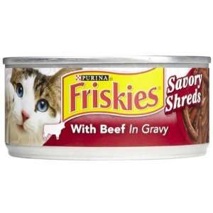 Friskies Savory Shreds   Beef in Gravy   24 x 5.5 oz (Quantity of 1)