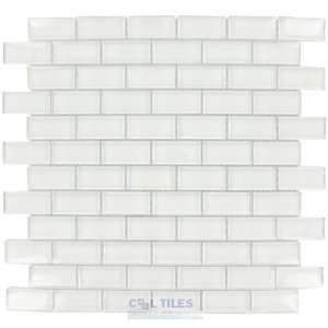   white   1 x 2 mesh backed tile in simply white