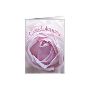  Condolences with a pink rose close up Card Health 