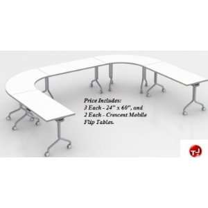   Modular Mobile Flip Top Conference Training Table
