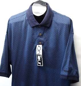 New Mens Blue XXL On Tour Combed Cotton short sleeve golf polo shirt 