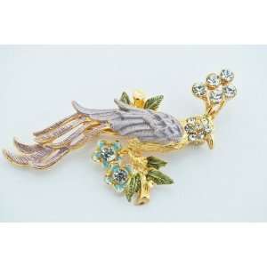  Jewelry Peacock Alloy Crystal Brooch Pin #BR006 