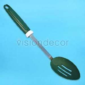 NEW Stainless Steel Green Slotted Spoon Kitchen Cooking Utensil 