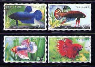 Thailand   #942 Fighting Fish Set of 4   2002 VFU  