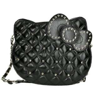 Hello Kitty Head Shape Handbag Shoulder Bag Tote Studs & Sequins Black