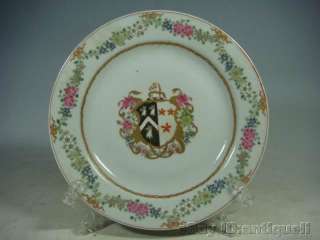 beautiful export armorial porcelain plate  
