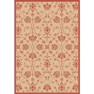 Dynamic Rugs Piazza Parisian Indoor/Outdoor Area Rug   Natural/Red, 5 