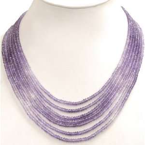   Exclusive Natural Beautiful Shaded Amethyst Beaded Necklace: Jewelry
