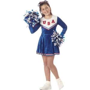  Kids Blue Pep Ralley Cheerleader Costume (Size: X Small 4 