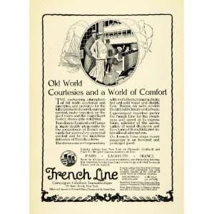 com 1923 Ad French Line Cruise Paris France Plymouth England Vacation 