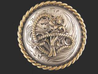 Western Silver/Gold Rope Cowgirl Concho 1 1/2   