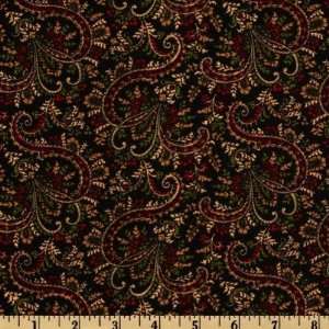  44 Wide Cranston Village Floral Black/Green Fabric By 