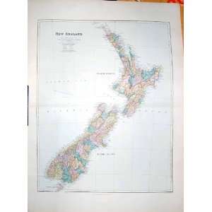  STANFORD MAP 1904 NEW ZEALAND CHRISTCHURCH HAWKE BAY