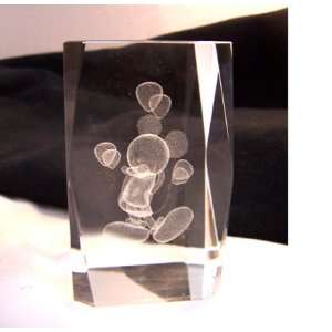  Mickey Mouse Laser Art Paperweight Crystal Everything 
