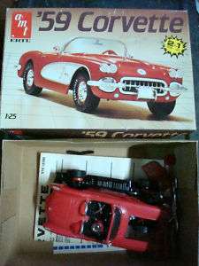 59 Chevy Corvette AMT 6588 Adult Started RED  