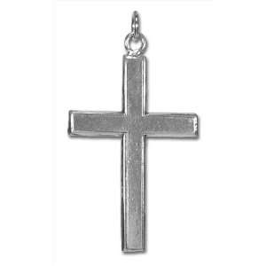  Large Plain Sterling Silver Cross Charm Pendant: Jewelry