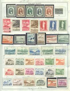 ICELAND  Collection on album pages between 1873 1970  
