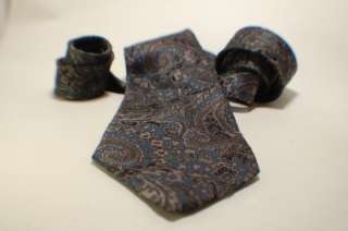 HENRY COTTONS TIE   embroidered paisley 3 1/2  