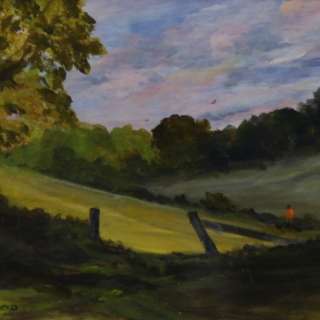 English Impressionist Miniature Landscape Oil Painting  