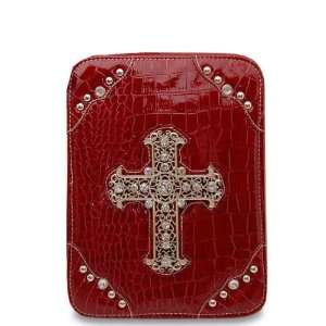  Croc Skin Bible Cover Red 