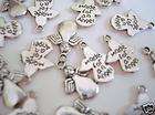 20 MADE FOR AN ANGEL Tag Silver Plated Charm/craf​t K33