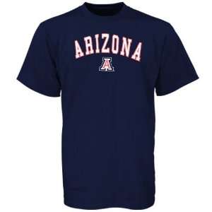 Arizona Wildcats Navy Blue Arch Logo T shirt  Sports 