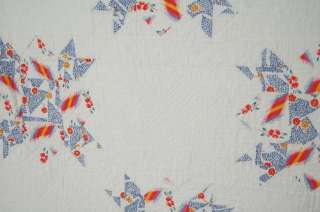 30s Stars Antique Quilt ~BEST OF KIND Hand Quilting and NICE VINTAGE 