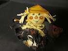 SCARECROW FALL HARVEST THANKSGIVING BROOCH PIN HANDCRAFT FABRIC TWINE 
