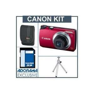   4GB SD Memory Card, Camera Case, Table Top Tripod, Red