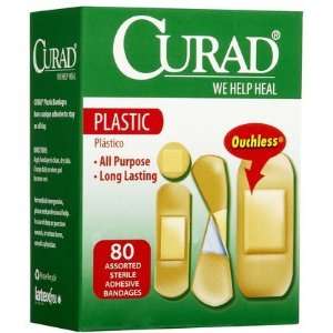  Curad Plastic Bandages, Assorted Sizes, 80 ct (Quantity of 